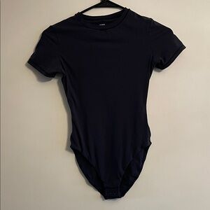 SKIMS Jet Black Short Sleeve Bodysuit